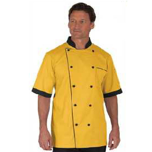 Yellow Mens Half Sleeve Chef Coats