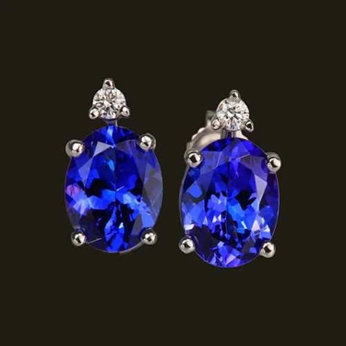 Unique And Minimal Deep Blue Earring Studs Gender: Women