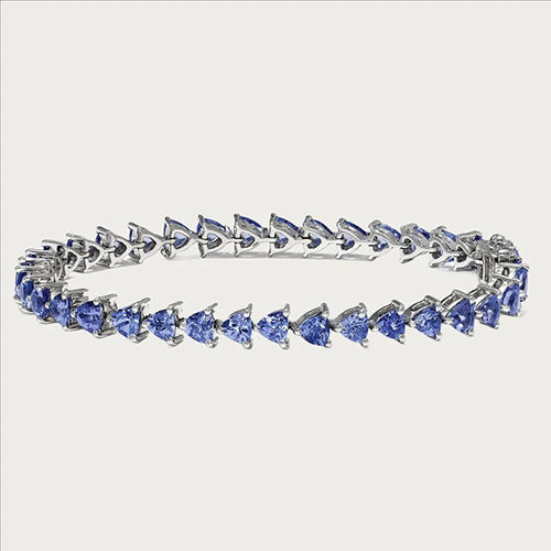 Elegant And Unique Tanzanite Trillion Bracelet