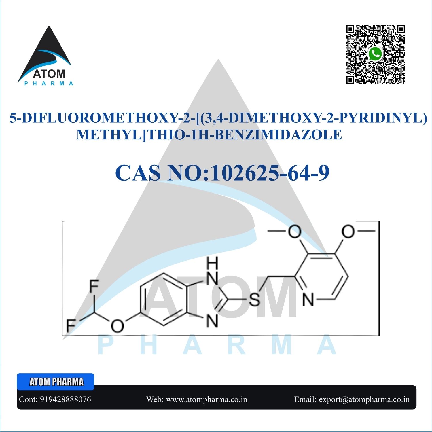 5-DIFLUOROMETHOXY-2-(3 4-DIMETHOXY-2-PYRIDINYL)METHYL THIO-1H-BENZIMIDAZOLE INTERMEDIATE