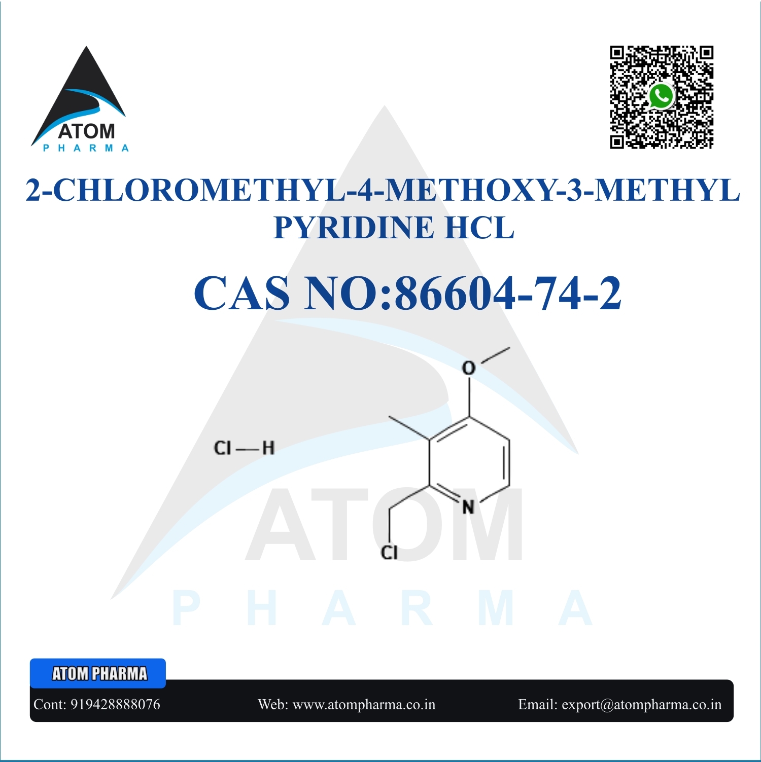 2-CHLOROMETHYL-4-METHOXY-3-METHYL PYRIDINE INTERMEDIATE