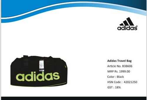 ADIDAS BLACK BAG GYM BAG