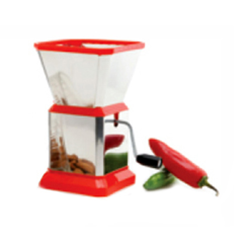 Stainless Steel Chilly Cutter - Stainless Steel Blade, Red and White Plastic Handle | Efficient Chilli Cutting Tool for Home and Kitchen Use