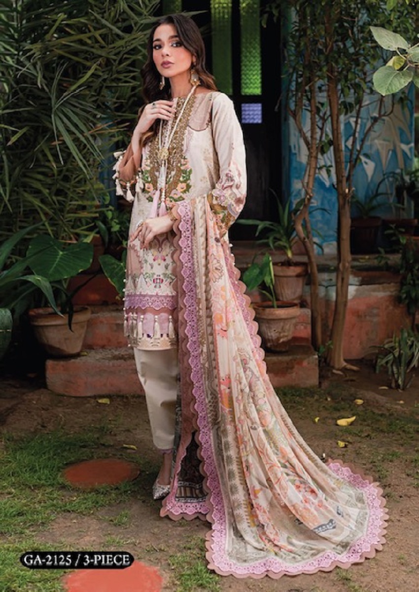 Gull AAhmed Noorain Linen Cotton Digital Print - Dress Material