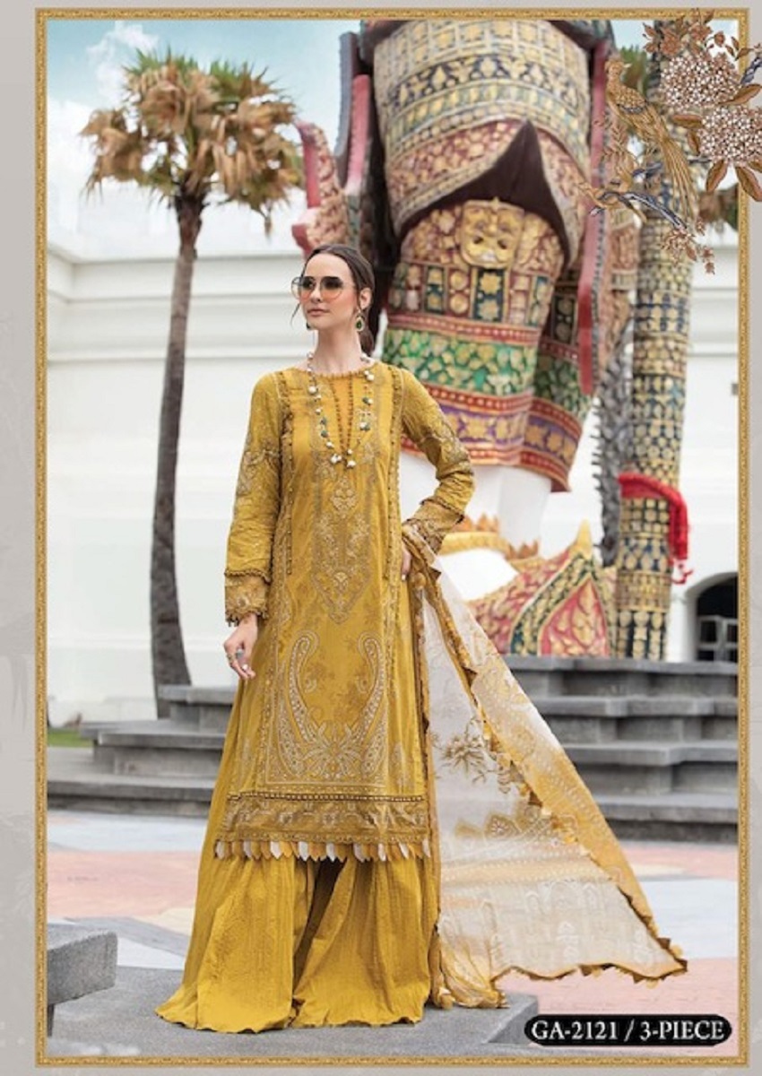 Gull AAhmed Noorain Linen Cotton Digital Print - Dress Material