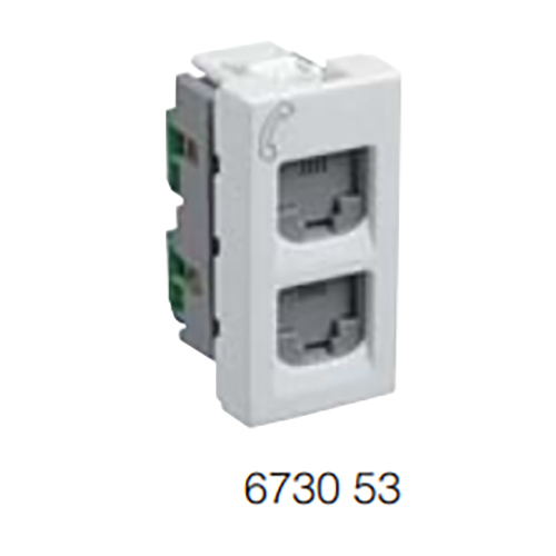 6730 53 RJ-11 Double Telephone Socket