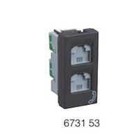 6731 53 Rj - 11 Double Telephone Socket With Shutter