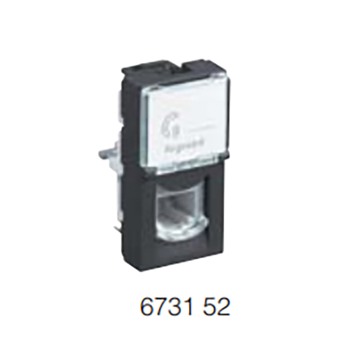 6731 52 RJ-11 Telephone socket with transparent shutter