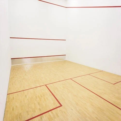 Indoor Squash Court Flooring Service - Maple Wood 15mm Sealed Red Line Marking | WSF Compliant Fast Bounce High Grip Durable Surface