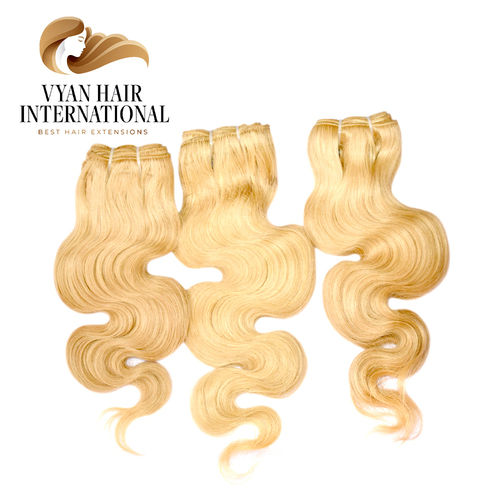 Wholesale Blonde Double Weft Brazilian Remy Body Wave Human Hair Bundles Hair Extensions