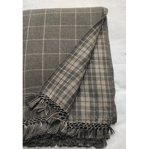 Gents Lohri Shawl - Woolen, Plain Dyed, Gray & White | Cool Dry, Breathable, Washable, No Fade, Traditional Style