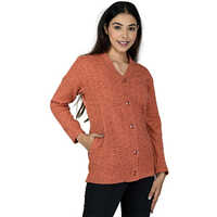 Woolen Cardigans Orange - Customized Size, Warm Woolen Material, Embroidered Pattern, Breathable & Non-Toxic | Cool Dry, No Fade, Washable, Perfect for Winter