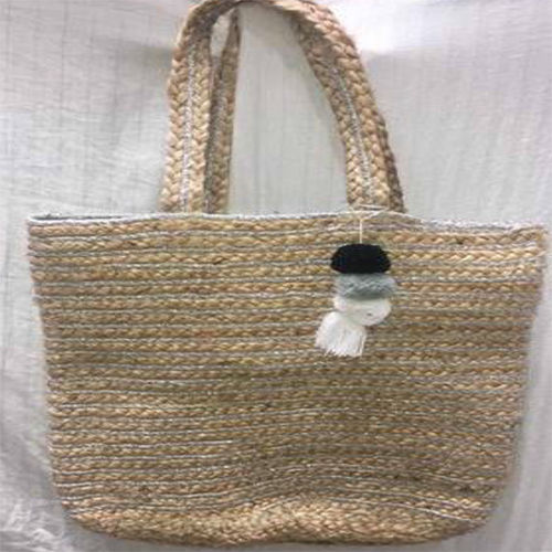 Womens handy Rectangle Jute tassel Handbag