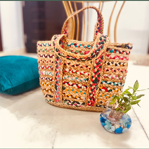 Natural Jute and Cotton Handcrafted Handbag