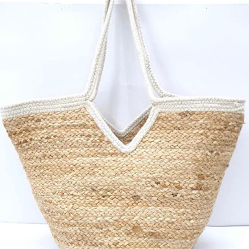 Handcrafted V Shaped cut Jute Tote Bag