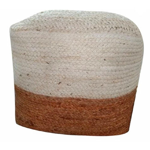 Handcraft Jute Ottoman pouffe Beige