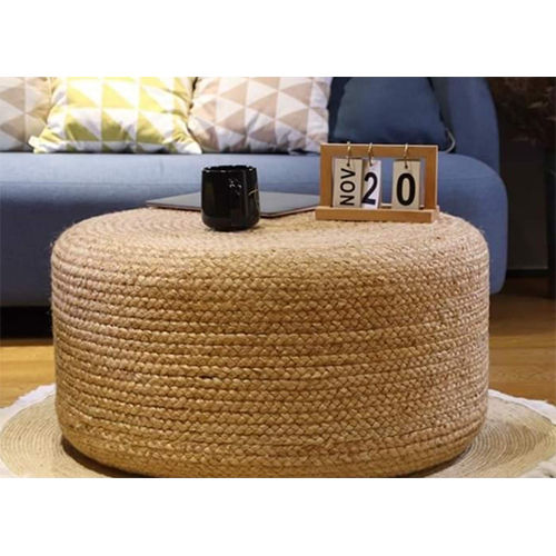 Modern Handcraft Jute Ottoman Pouffe Beige