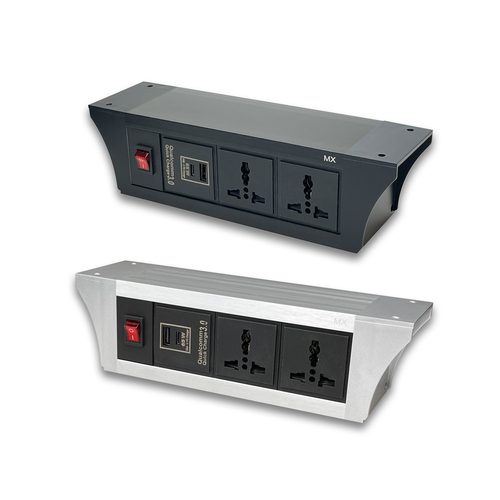 PDU Under table 2/3/4/6 Uni Socket 6/13 A With USB Type A Type C 65W PD Port With Dual Pole LED Indicator Switch MX 6415 / 6416 / 6417 / 6418