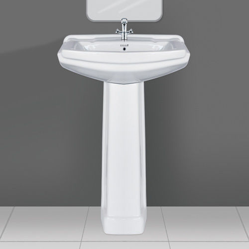 White Plain Pedestal Wash Basin