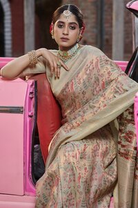 Luxurious Peach Premium Banarasi Silk Saree