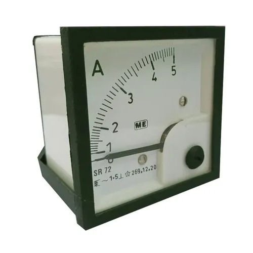 White & Black Single Phase Analog Panel Meter