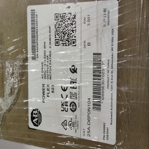 ALLEN BRADLEY 25A-D6P0N104 POWERFLEX 523 AC DRIVE (NEW FACTORY SEALED)