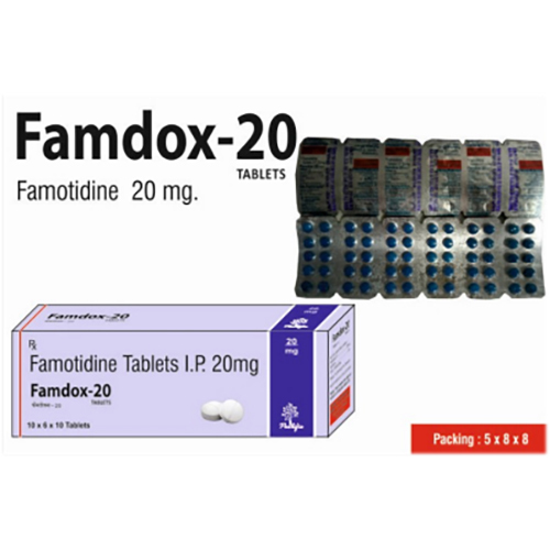 Famdox-20 (Blue) Ingredients: Famotidine 20mg