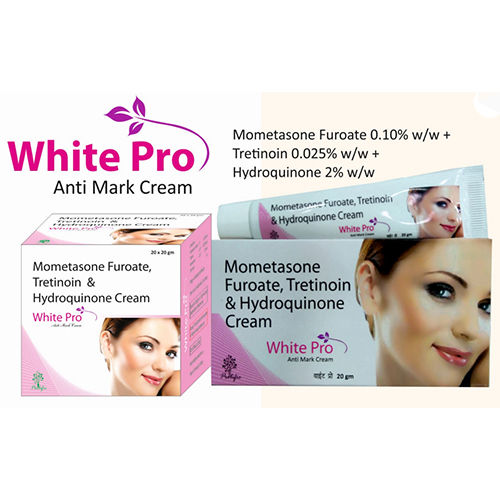 Whitepro Anti Mark Cream Ingredients: Mometasone Furoate 0.1% Tretinion 0.025% Hydroquinone 2%