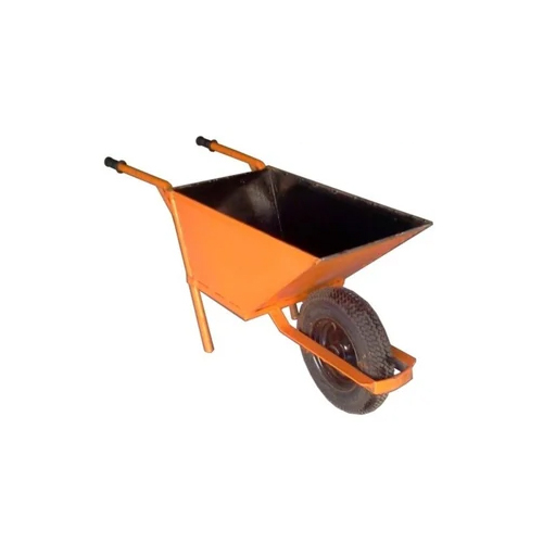 Single Wheel Barrow - 20 Kilograms | Durable Orange Design for Heavy-Duty Construction Use