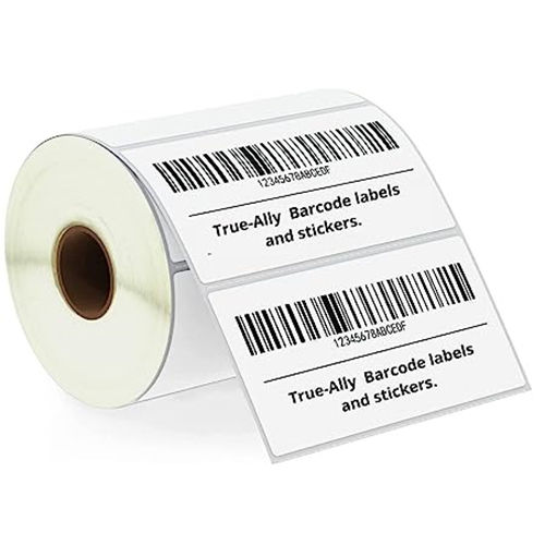 White 10X50 Cromo Barcode Label