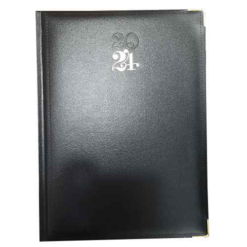 Black Diary Cover Material: Leather