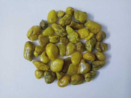 Colored stone lemon yellow coated gravels and pebbles for decoration used