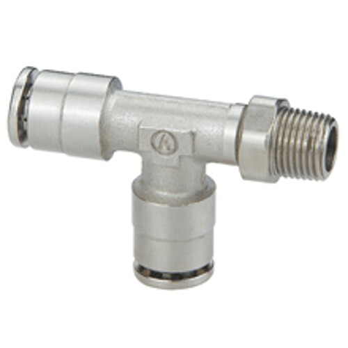 Brass push fitting Male  Run Tee