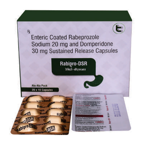 Entric Coated Rabeprazole Sodium 20mg And Domperidone 30mg Sustained Release Capsules