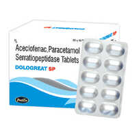 Aceclofenac Paracetamol Serratiopeptidase Tablets - Pain Relief and Anti-Inflammation Treatment | General Medicine, Tablets for Human Use, Dosage as Per Doctor's Instructions, Store in Dry Place