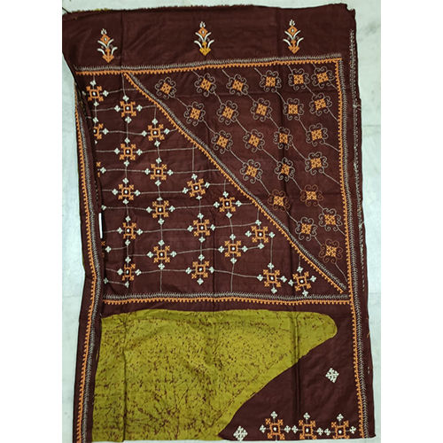 Applique work on  tant saree