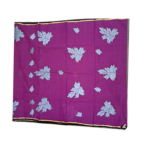 Kantha  embroidery on pure silk saree