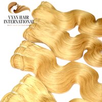 Wholesale Blonde Remy Brazilian Body Wave Human Hair Weave Bundles Virgin Cuticle Aligned Hair Extensions