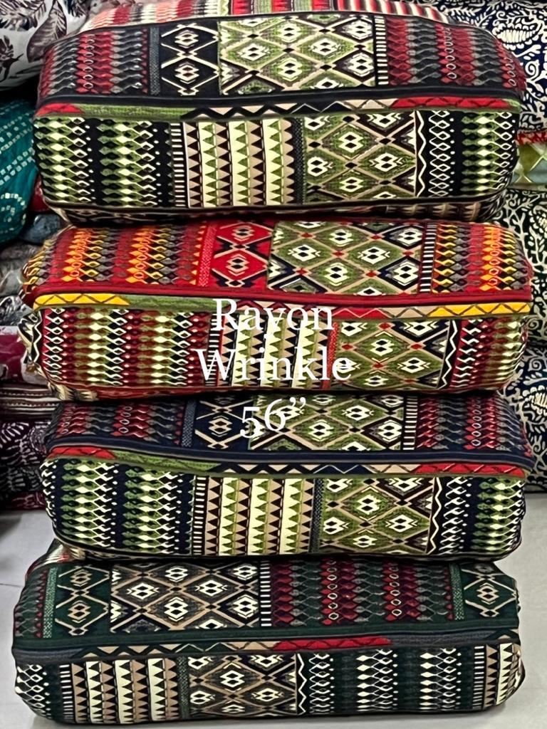 Rayon rinkal big panna use for kurti and dress  febric