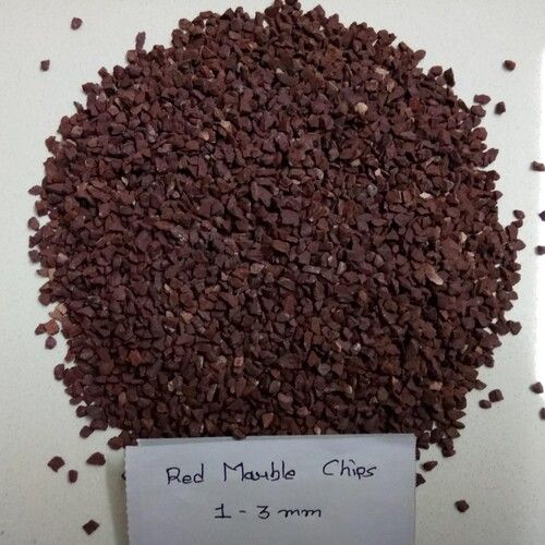 Cherry red natural crushed marble chips for terrazzo flooring and wall cladding