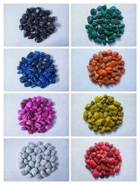 Indian bulk supplier of round natural river gravels stone pebbles color coated blue pebbles and cobbles stone price per ton near IND