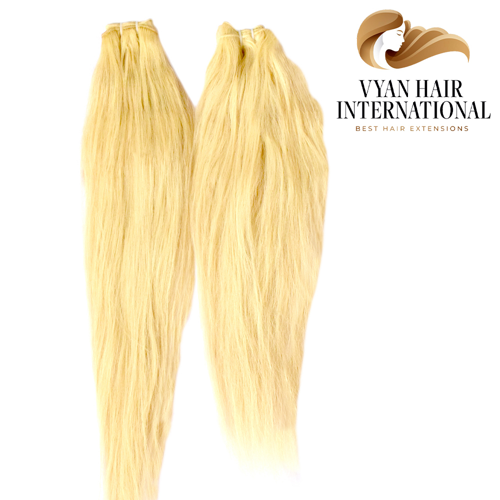Brazilian Hair 24 Inch Virgin Straight 613 Blonde Human Hair Bundles Bulk