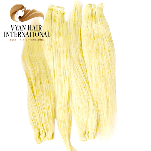 Double Drawn Blonde Cuticle Aligned Straight Wave Bundle Hair Extensions Vendor 613 Virgin Human Hair Bundles