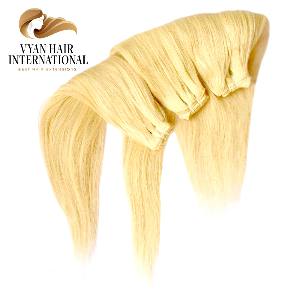 Raw Cuticle Aligned Straight Blond 613 Human Hair Virgin Hair Bundles