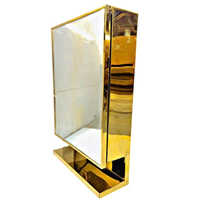 Stainless Steel Bathroom Storage Cabinet - Color: Golden
