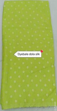 Polyester Dyeble Dola Silk Wescose Fab - 100% Silk, Green Color | Quick Dry, Smooth Texture, Washable For Summer Party Wear