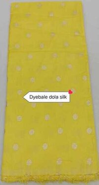 Pure Dyeble Dola Silk Wescose Fab - 100% Silk Yellow Color Smooth Texture Machine Washable | Quick Dry Printed Design Ideal for Summer Party Wear