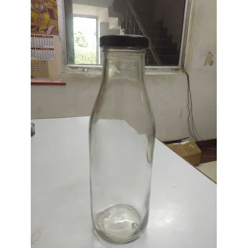 Transparent Glass Milk Bottle
