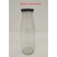 Transparent Glass Milk Bottle