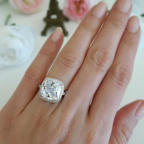 Cushion Cut Diamond Solitaire Engagement Ring
